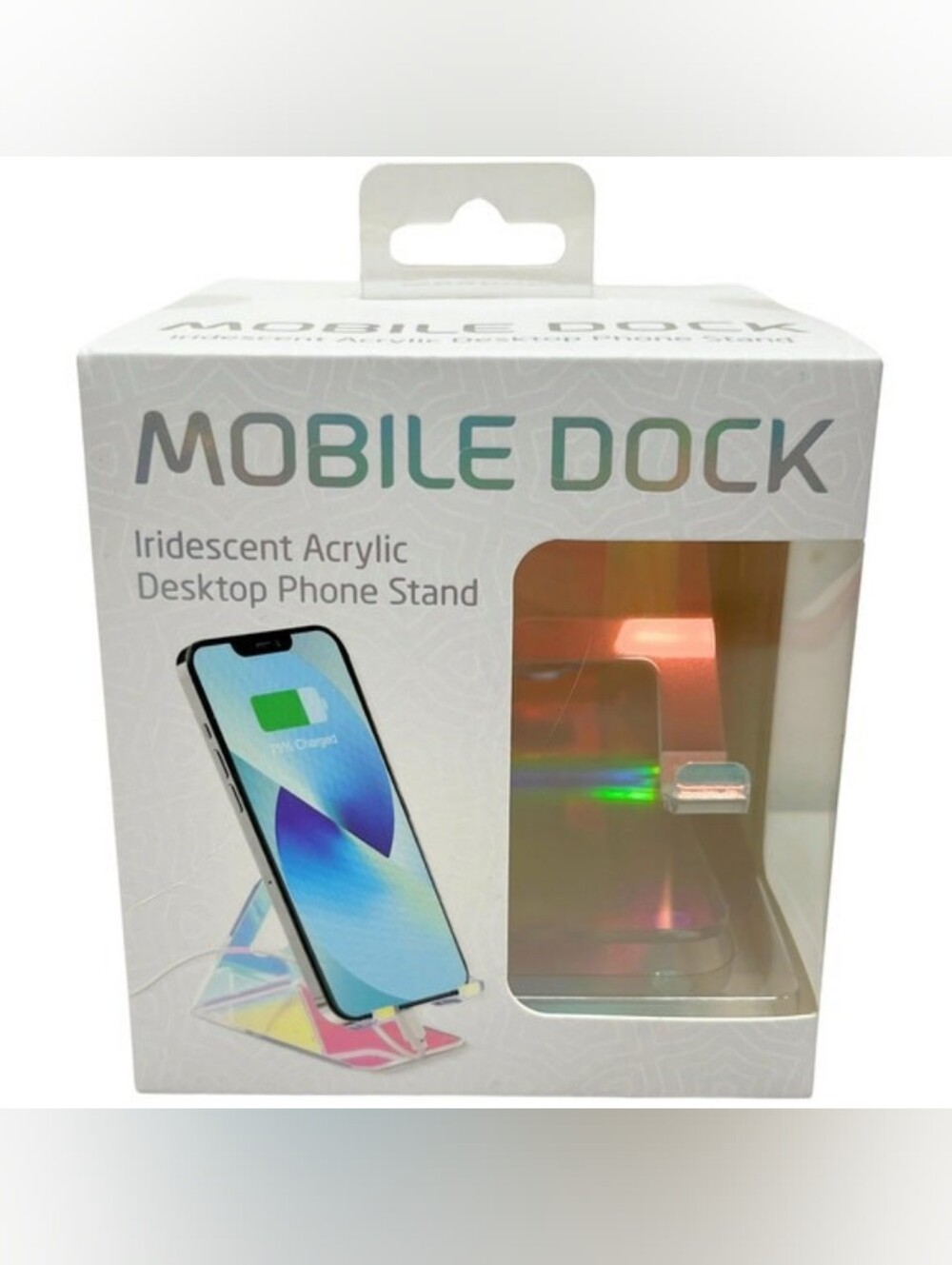 ❤️5/$25 Merkury Mobile Dock Iridescent Acrylic Desktop Phone Stand‎